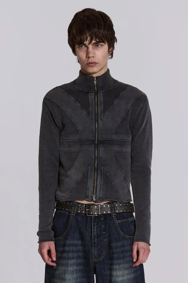Jaded London Nation Knit Track Top Men Knitwear