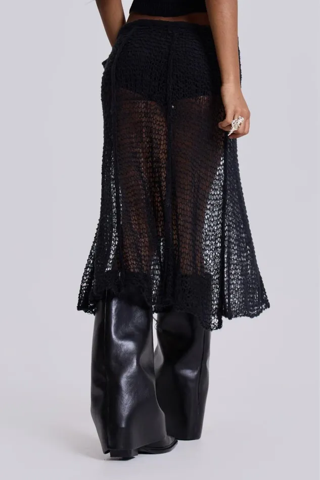 Jaded London Nero Knit Skirt Women Midi Skirts