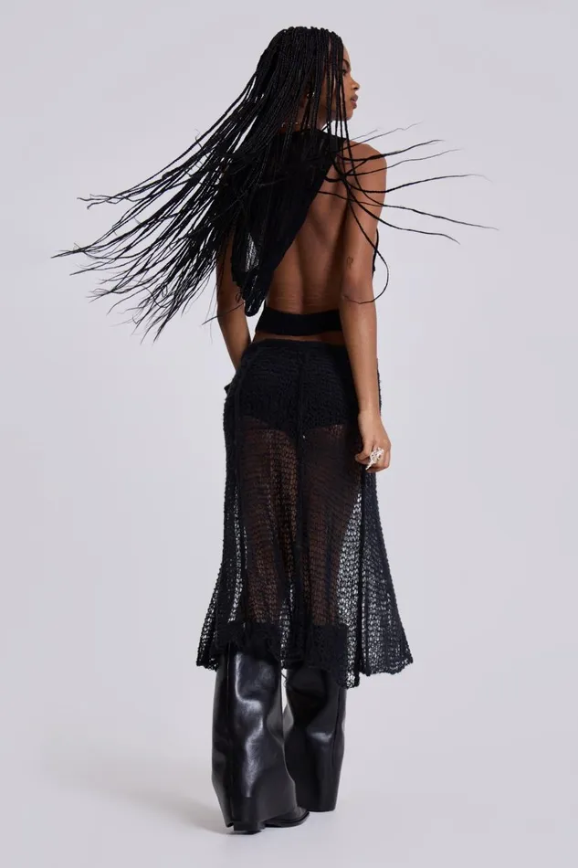 Jaded London Nero Knit Skirt Women Midi Skirts