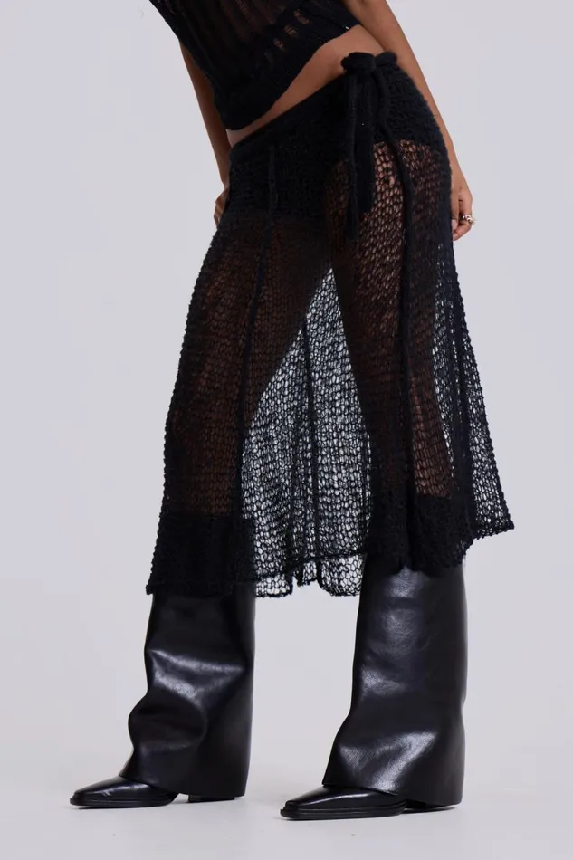 Jaded London Nero Knit Skirt Women Midi Skirts