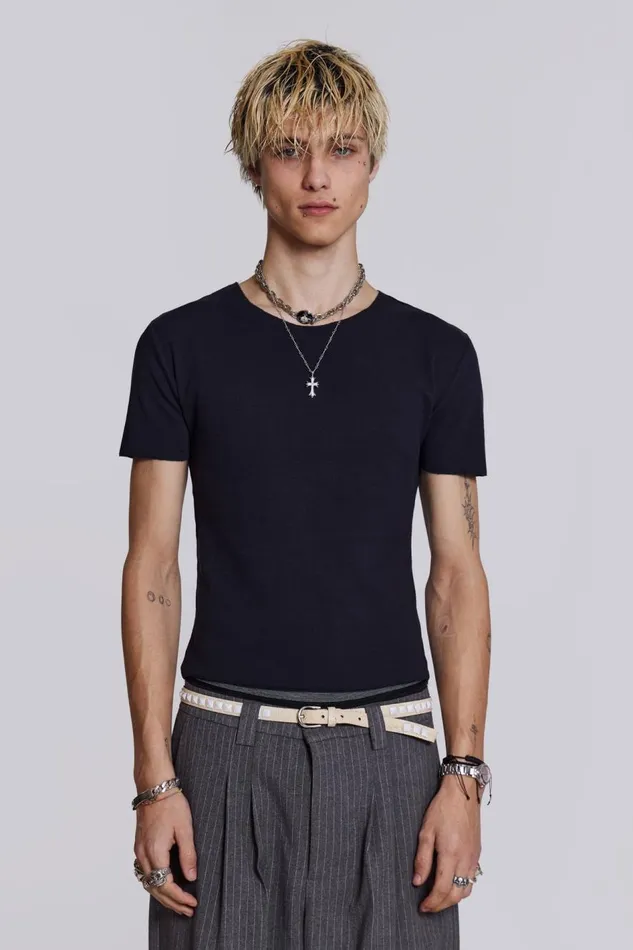 Jaded London NTRLS Black Short Sleeve Tshirt Men Basics