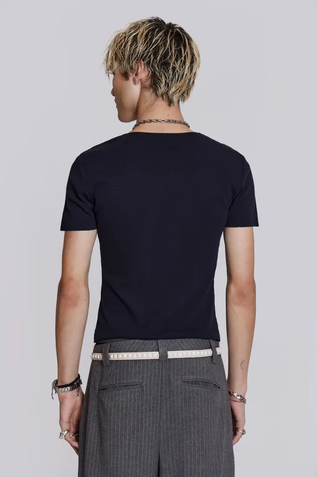 Jaded London NTRLS Black Short Sleeve Tshirt Men Basics