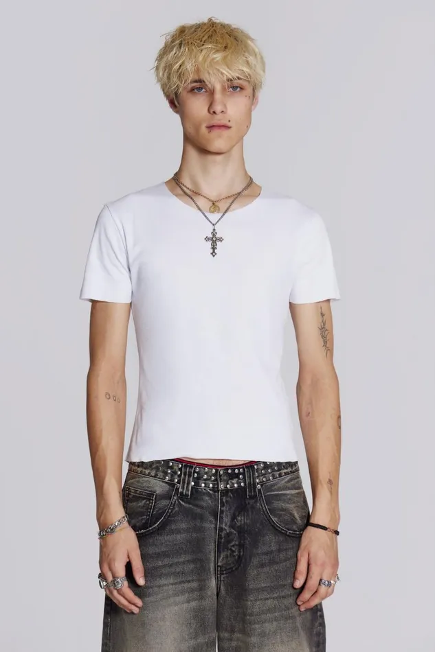 Jaded London NTRLS White Short Sleeve Tshirt Men Basics