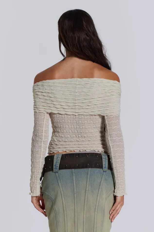 Jaded London Nyra Long Sleeve Bardot Top Women Long Sleeve Tops