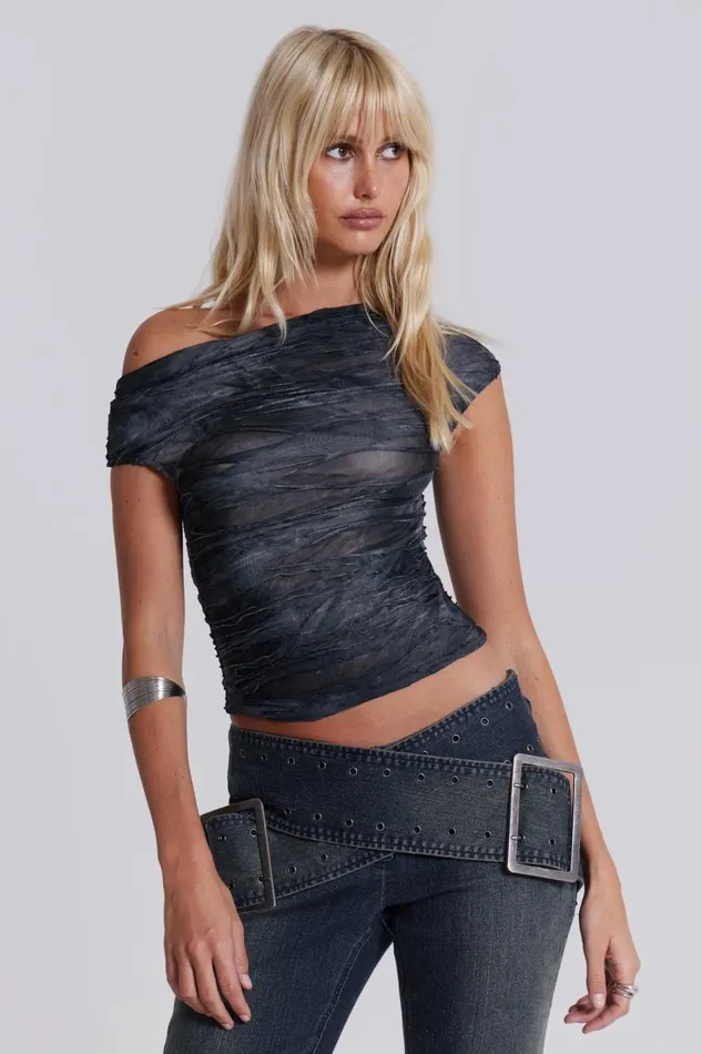 Jaded London Off The Shoulder Ripped Top Women Crop Tops