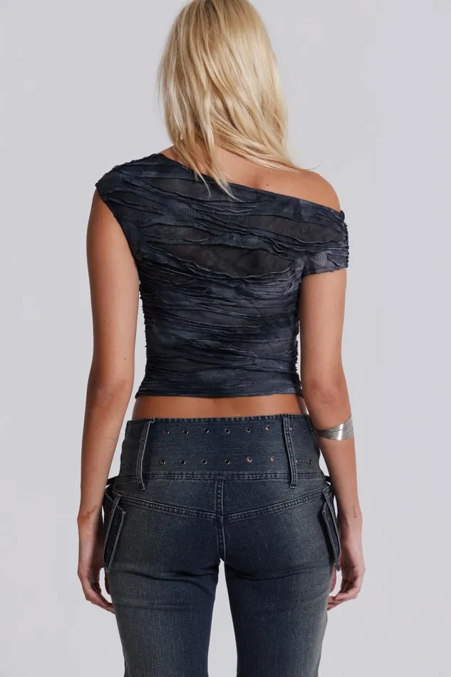 Jaded London Off The Shoulder Ripped Top Women Crop Tops