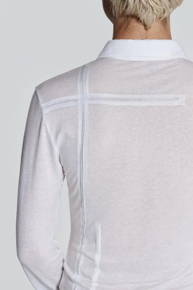 Jaded London Off White Jersey Cut and Sew Long Sleeve Shirt Men Tailoring