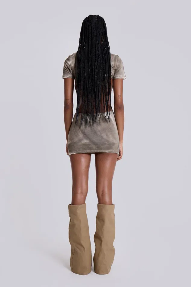 Jaded London Oil Wash Backless Mini Dress Women Mini Dresses