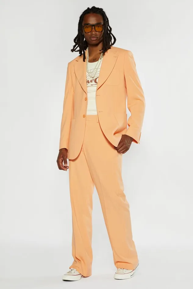 Jaded London Peach Single Breasted Blazer Men Outerwear