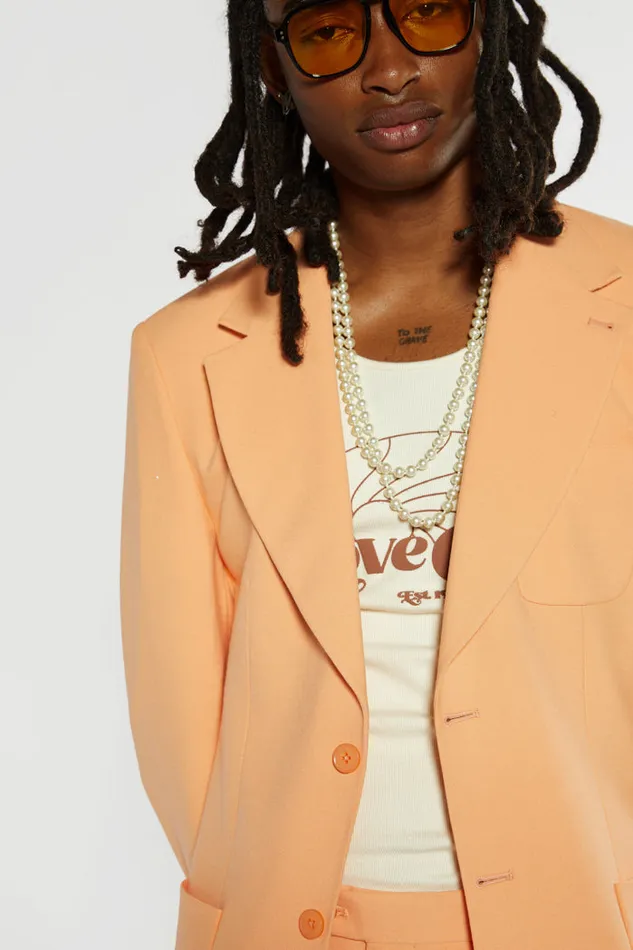 Jaded London Peach Single Breasted Blazer Men Outerwear