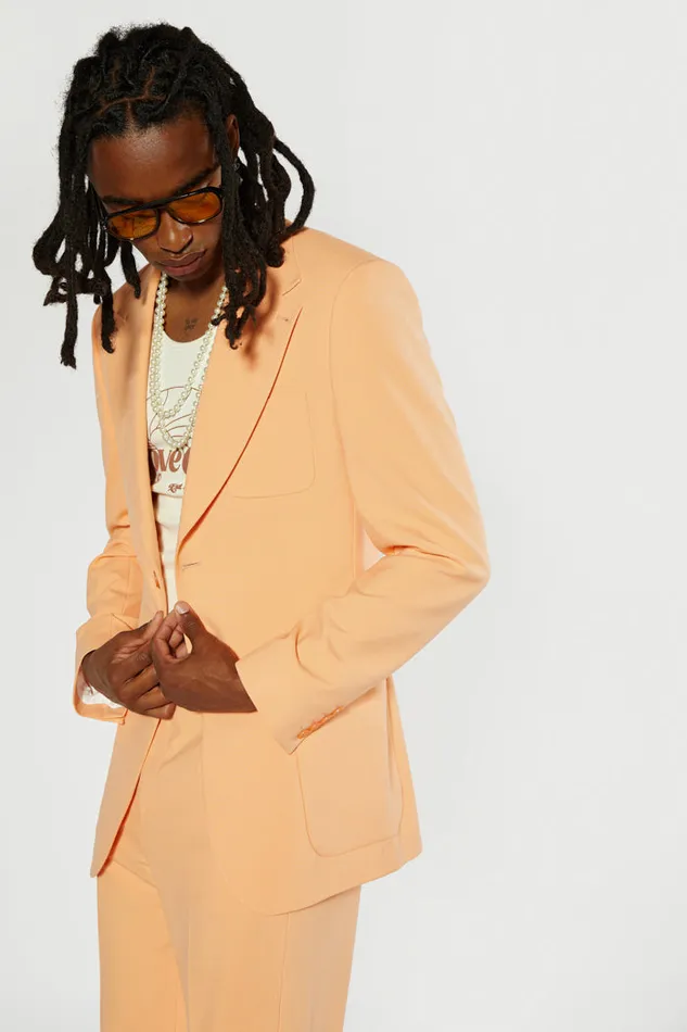Jaded London Peach Single Breasted Blazer Men Outerwear