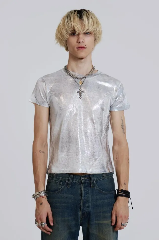 Jaded London Placement Foil Print Tshirt Men TShirts and Vests