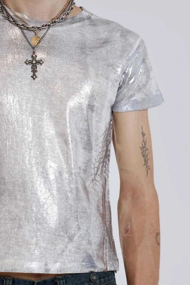 Jaded London Placement Foil Print Tshirt Men TShirts and Vests