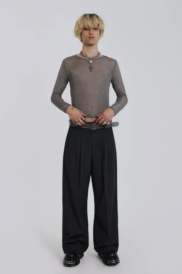 Jaded London Platinum Mesh Knit Men Knitwear