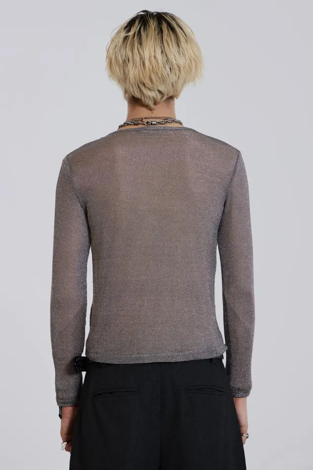 Jaded London Platinum Mesh Knit Men Knitwear