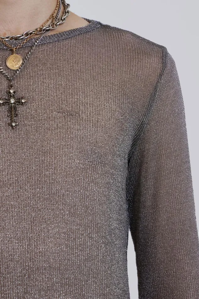 Jaded London Platinum Mesh Knit Men Knitwear