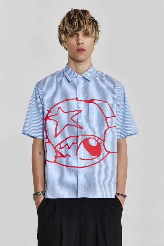 Jaded London Poster Shirt Oversized Graphic Men Shirts