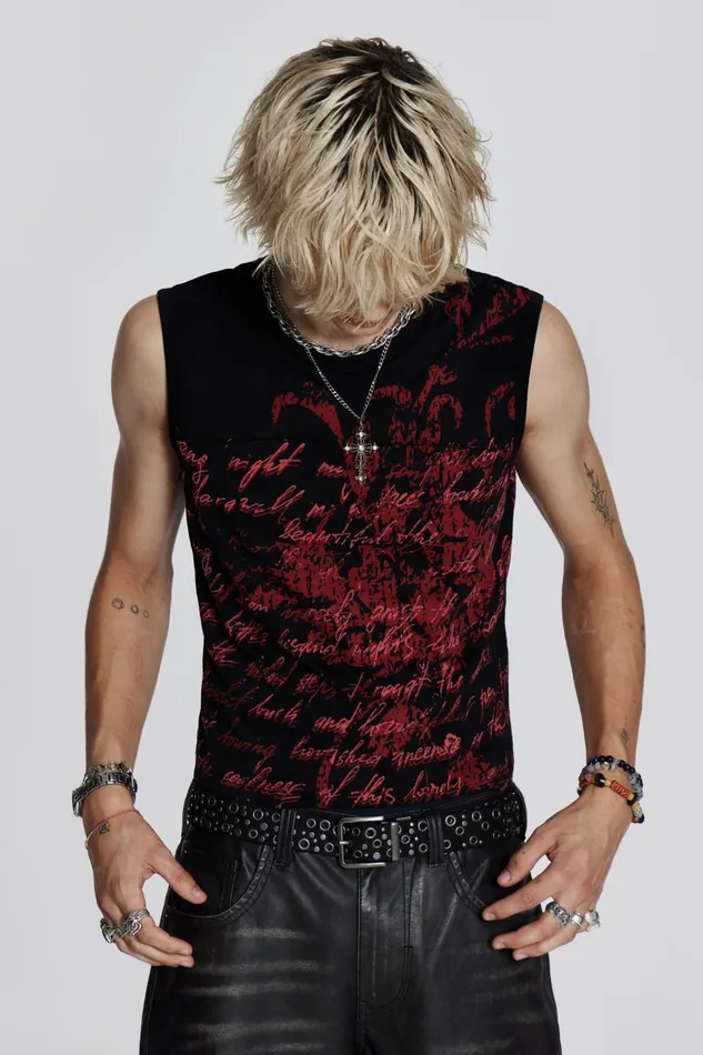 Jaded London Printed Script Tank Men TShirts and Vests