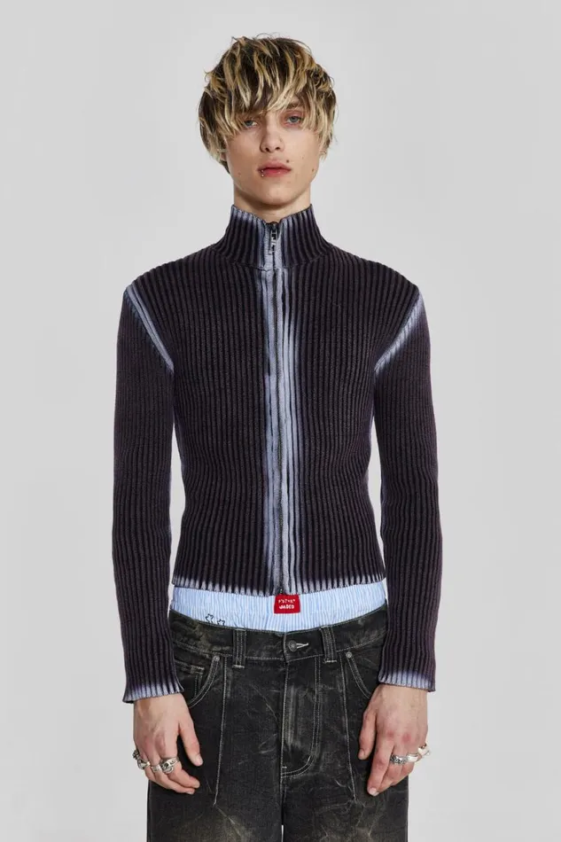 Jaded London Purple Acid Lucid Knit Track Top Men Knitwear