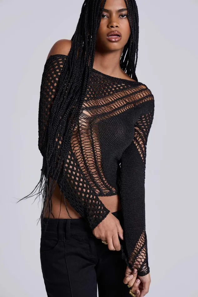 Jaded London Rave Knit Backless Top Women Knitwear
