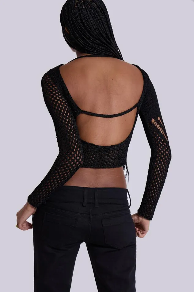 Jaded London Rave Knit Backless Top Women Knitwear