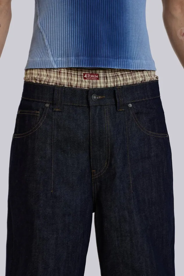 Jaded London Raw Denim Razor Jeans Men Baggy Jeans