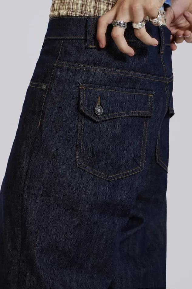 Jaded London Raw Denim Razor Jeans Men Baggy Jeans