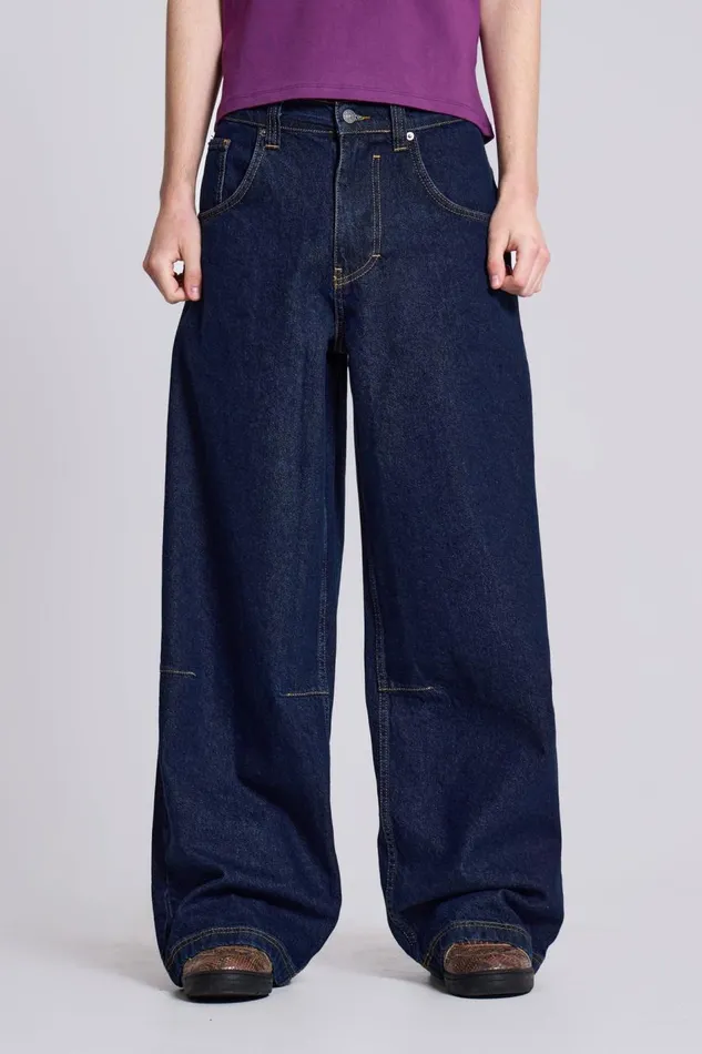 Jaded London Raw Indigo Low Rise Colossus Jeans Men Colossus Jeans