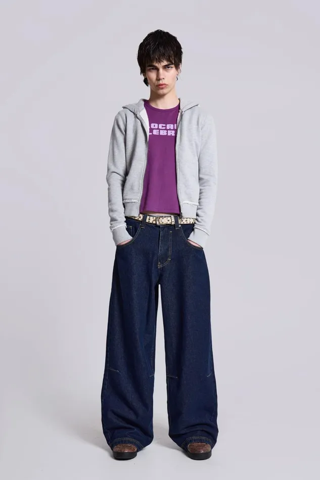 Jaded London Raw Indigo Low Rise Colossus Jeans Men Colossus Jeans