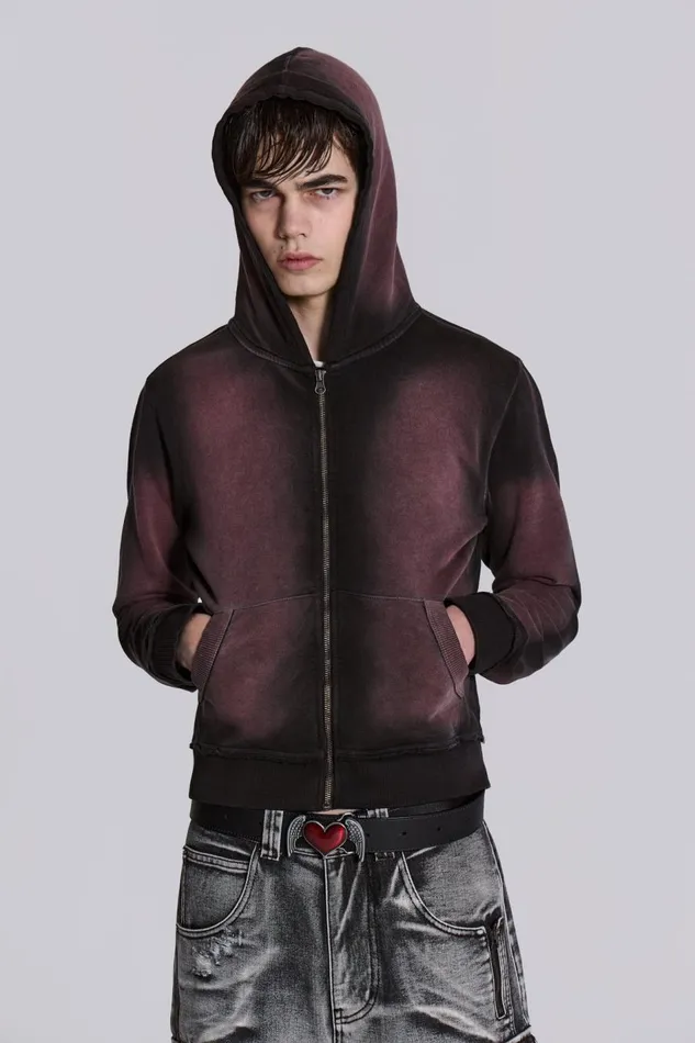 Jaded London Red Fade Mini Monster Hoodie Men Hoodies and Sweatshirts