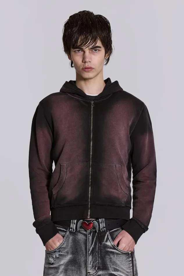 Jaded London Red Fade Mini Monster Hoodie Men Hoodies and Sweatshirts