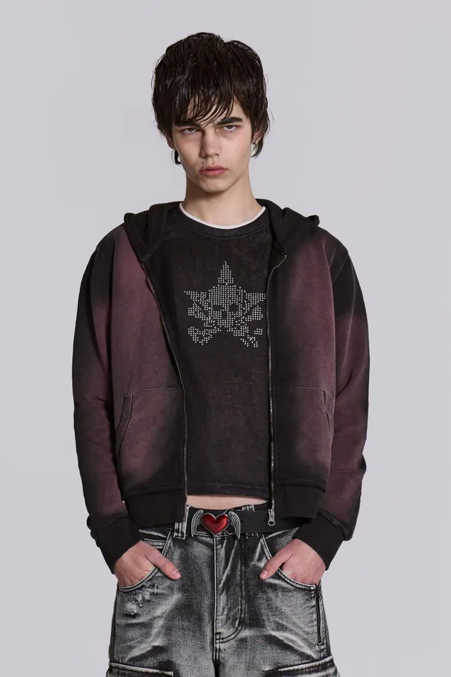 Jaded London Red Fade Mini Monster Hoodie Men Hoodies and Sweatshirts