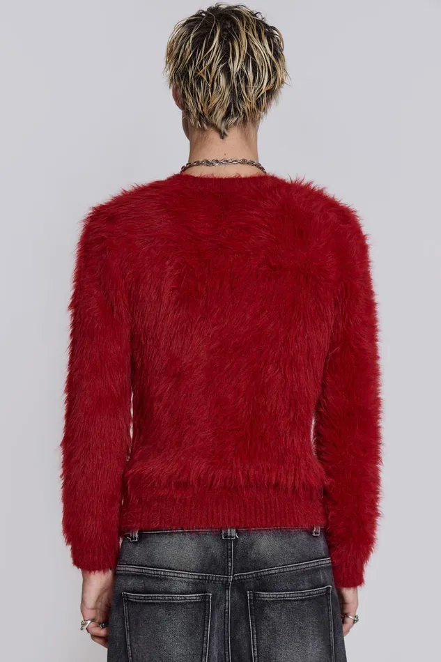 Jaded London Red Ominous Knit Jumper Men Knitwear