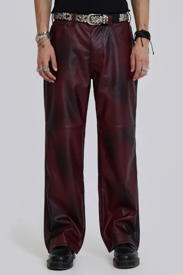 Jaded London Red PU Straight Leg Trousers Women CoOrds