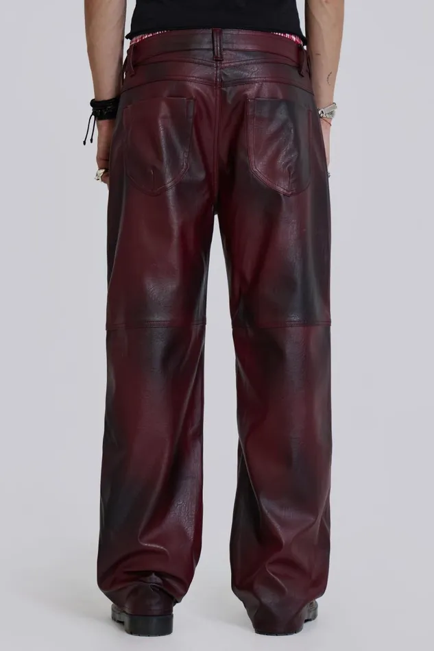 Jaded London Red PU Straight Leg Trousers Women CoOrds