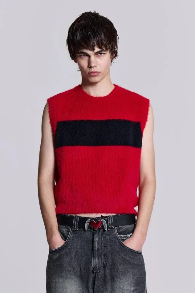Jaded London Redact Knit Vest Men TShirts and Vests