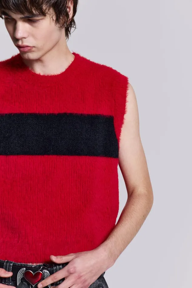 Jaded London Redact Knit Vest Men TShirts and Vests