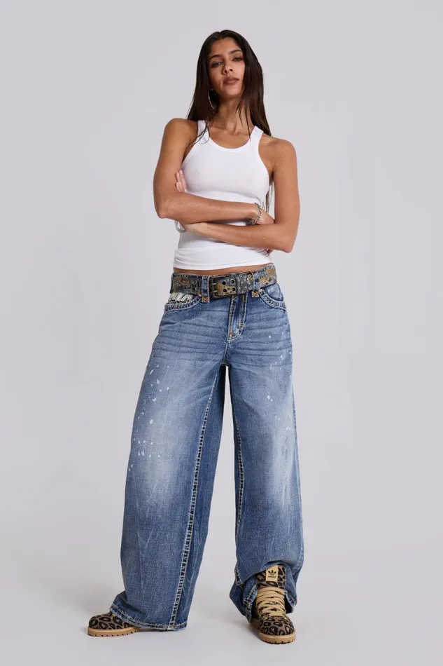 Jaded London Rock Revival Axel Colossus Jeans Women Baggy Jeans