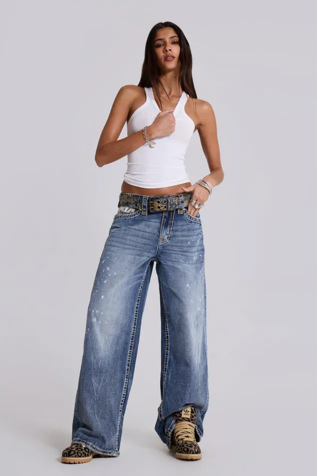 Jaded London Rock Revival Axel Colossus Jeans Women Baggy Jeans