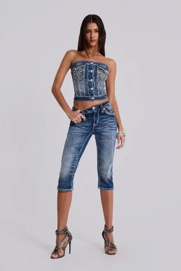 Jaded London Rock Revival Capri Jeans Women Jeans