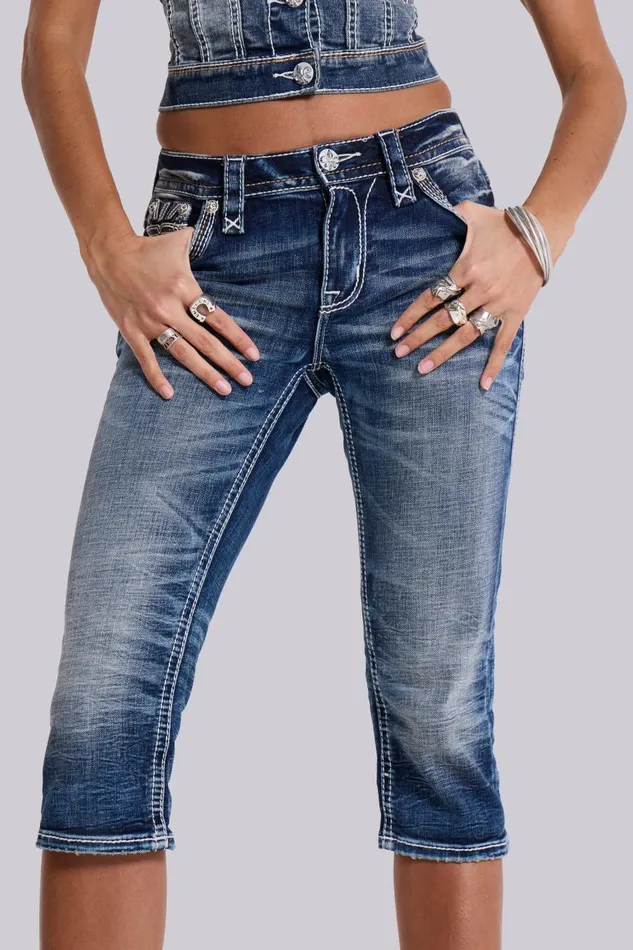 Jaded London Rock Revival Capri Jeans Women Jeans