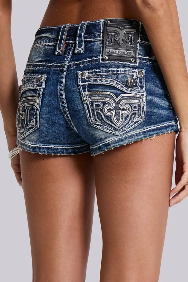 Jaded London Rock Revival Denim Mini Shorts Women Jeans