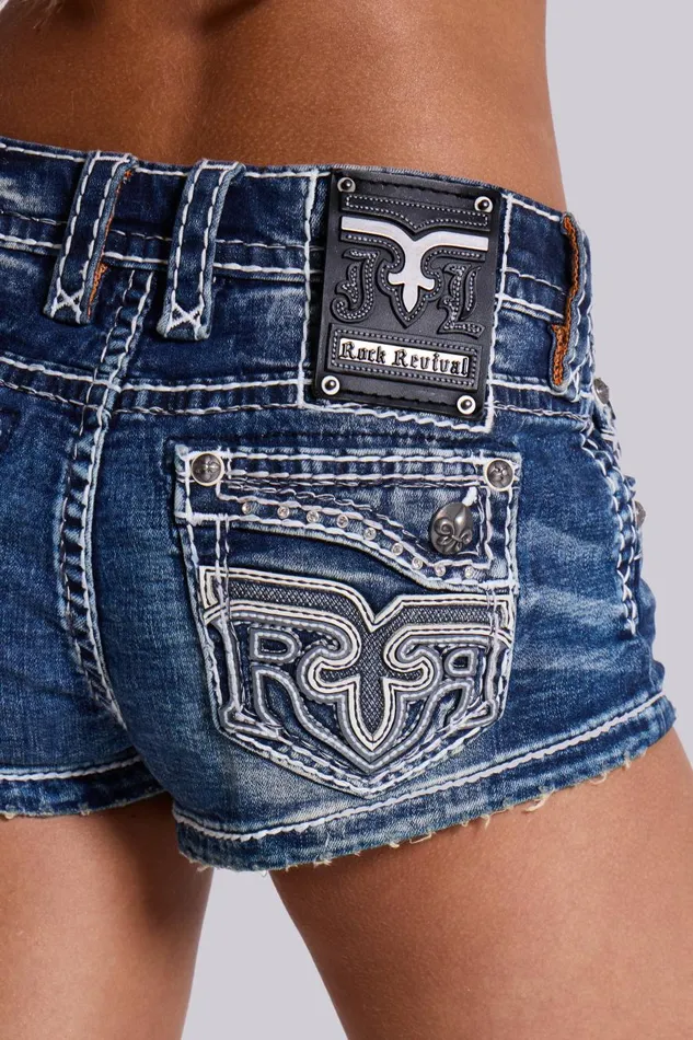 Jaded London Rock Revival Denim Mini Shorts Women Jeans