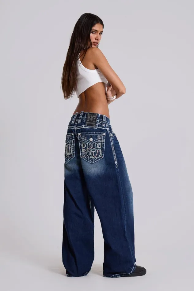 Jaded London Rock Revival River Colossus Jeans Women Baggy Jeans