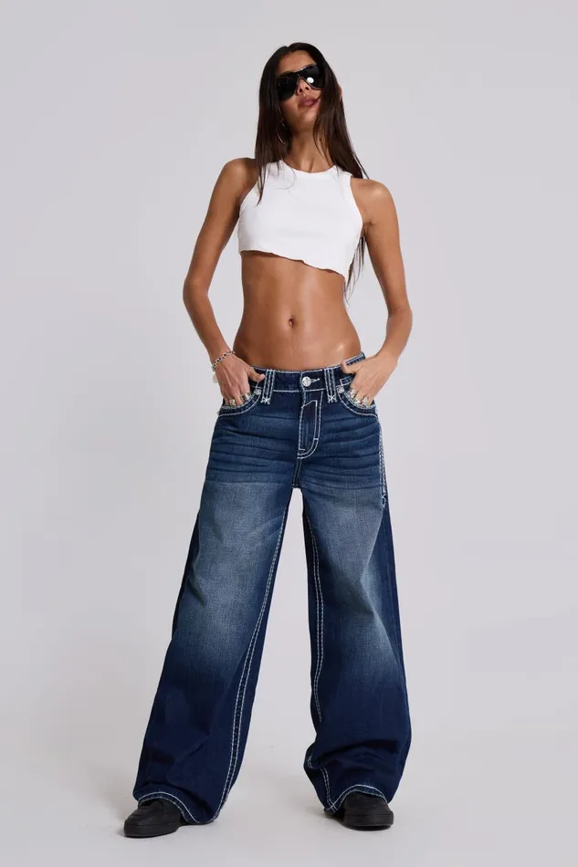 Jaded London Rock Revival River Colossus Jeans Women Baggy Jeans