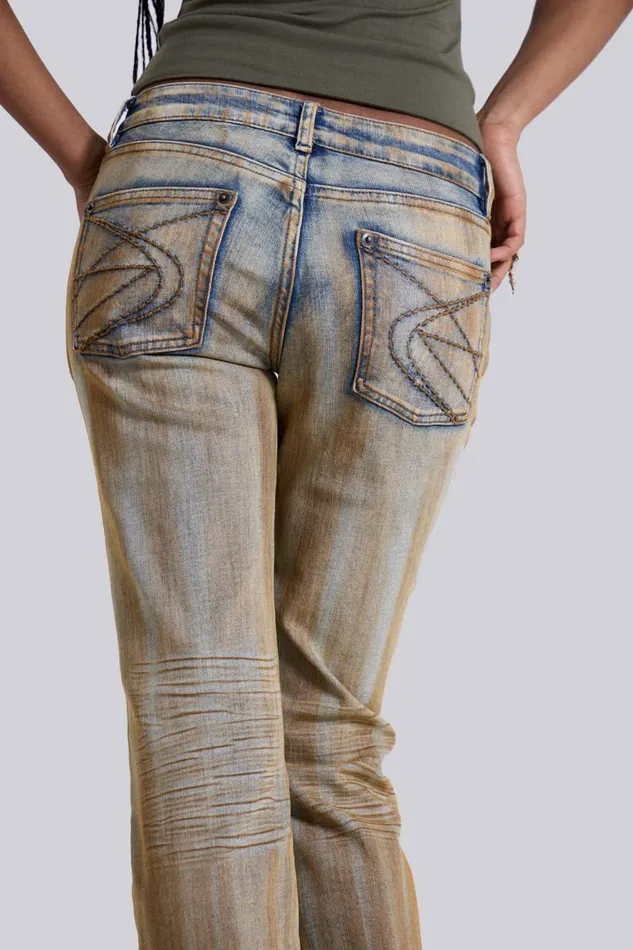 Jaded London Rusted Denim Bootcut Jeans Women Jeans