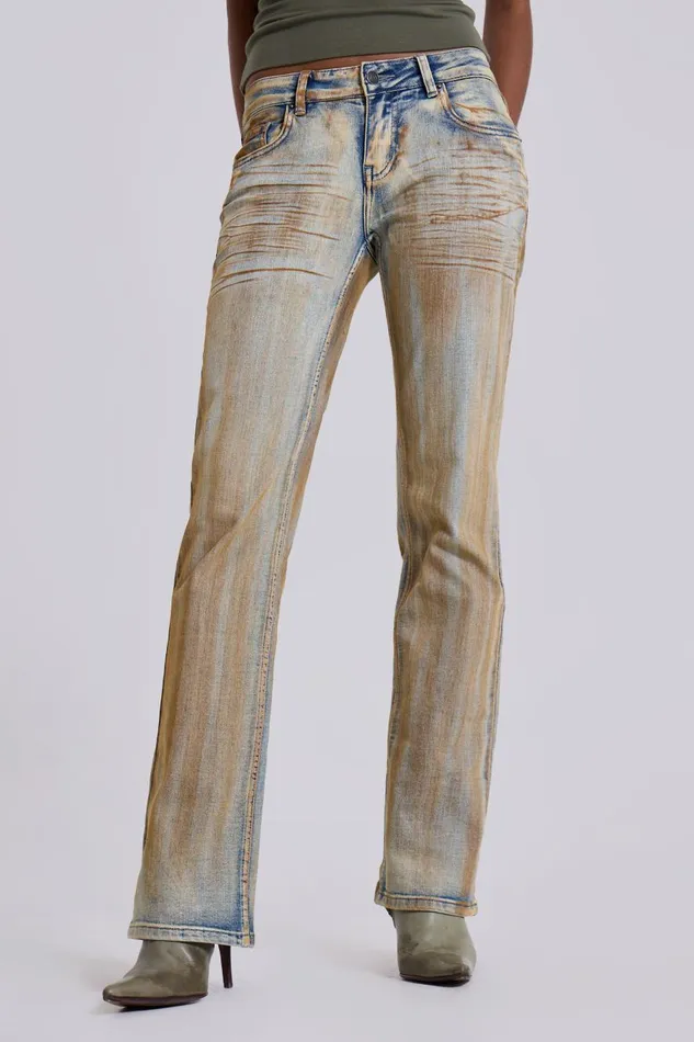 Jaded London Rusted Denim Bootcut Jeans Women Jeans