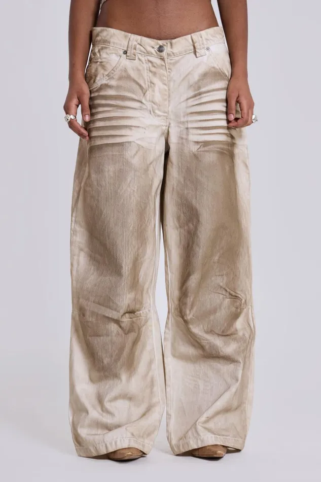 Jaded London Sand Oil Wash Colossus Jeans Women Jeans