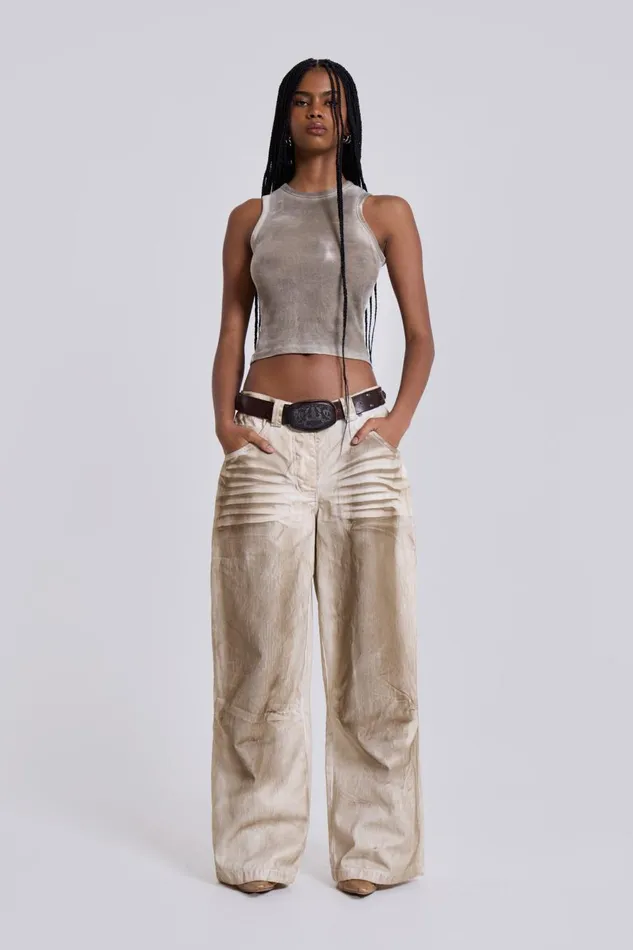 Jaded London Sand Oil Wash Colossus Jeans Women Jeans