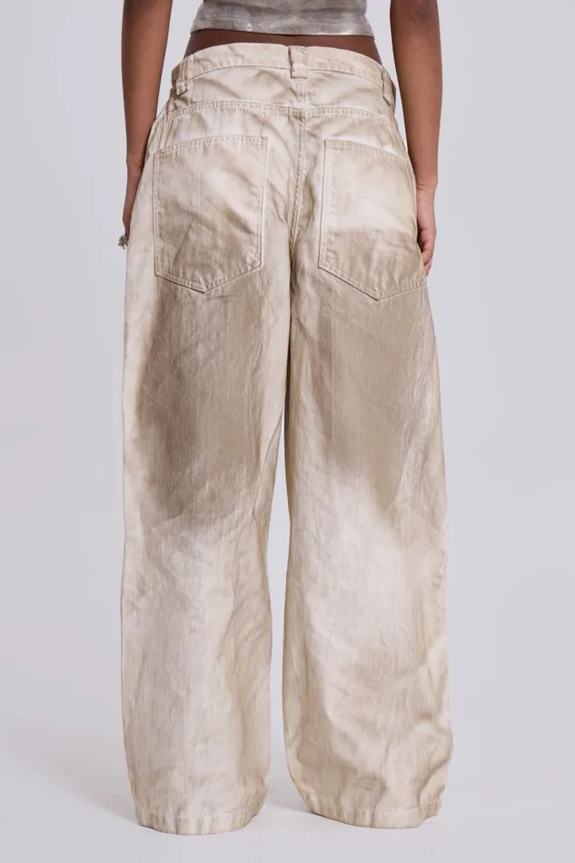 Jaded London Sand Oil Wash Colossus Jeans Women Jeans